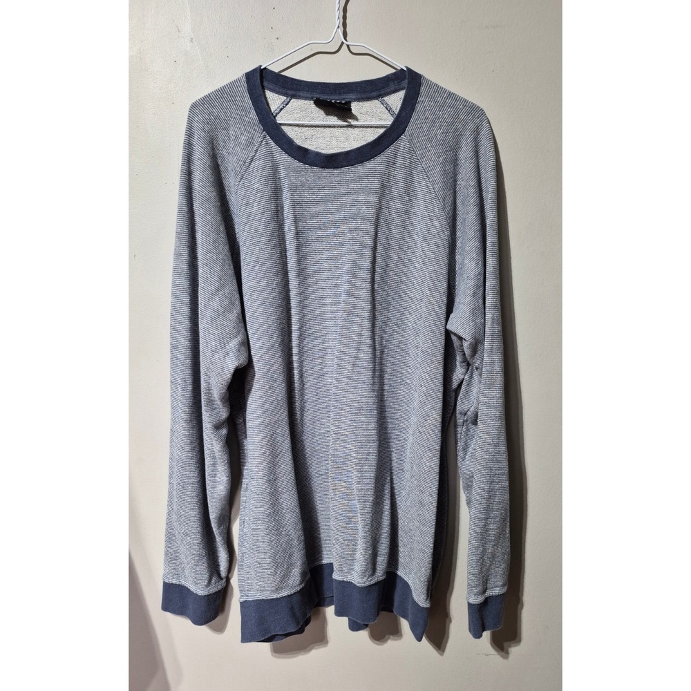 Patagonia Hemp Organic Cotton Striped Raglan Sweatshirt Blue Mens XL